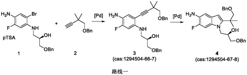 Prior art synthesis route using Palladium catalysis