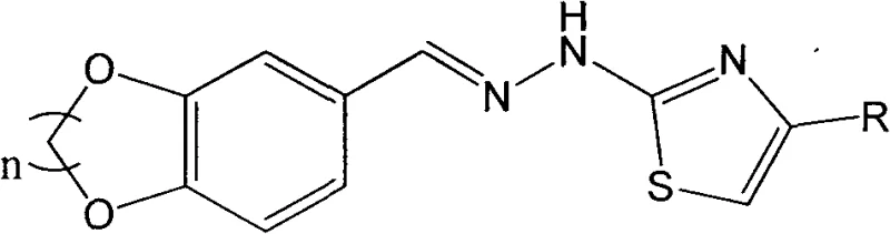 General chemical structure of thiazole derivatives containing benzo-oxygen heterocyclic structure where n equals 2 or 3