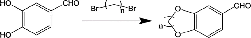 Synthesis of benzodioxane aldehyde intermediate via etherification and cyclization