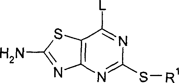 General chemical structure of Formula I thiazolopyrimidine compounds