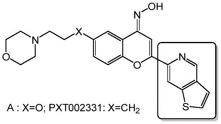 Chemical structure of PXT002331 and related analogues showing the thienopyridine core
