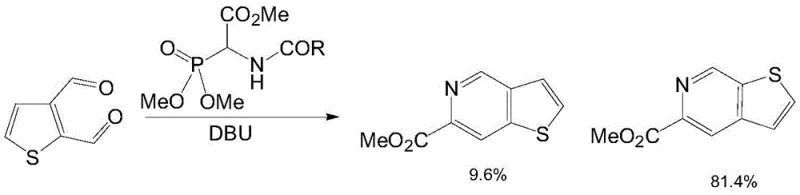 Prior art synthesis route using Wittig-Horner reaction showing low yield and expensive starting materials