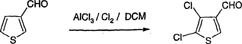 Chlorination of thiophene-3-carbaldehyde to form 4,5-dichloro derivative (Step 1)