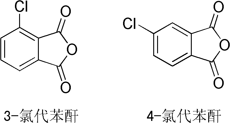 Structures of 3-chlorophthalic anhydride and 4-chlorophthalic anhydride reactants