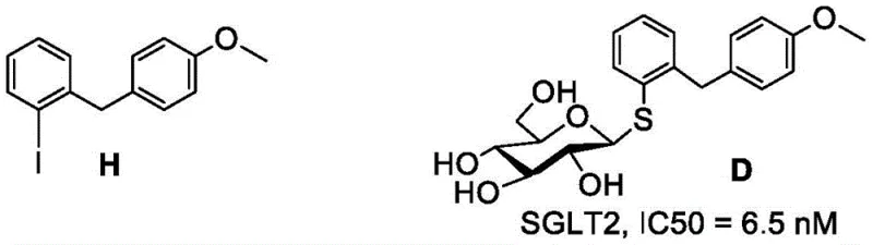 Structure of Thioglycoside Analog D showing high potency with IC50 of 6.5 nM