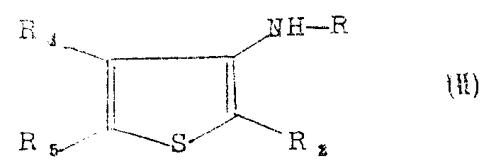 General structure of Formula II aminothiophene intermediate showing substituents R, R2, R4, and R5