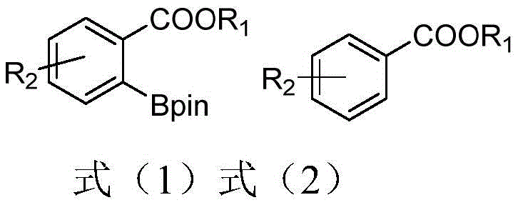 General reaction scheme showing the conversion of aryl compounds to arylboronic acid esters using the novel catalytic system