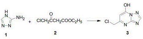 Complete synthetic route for thiouracil-triazolopyrimidine compounds showing five key reaction steps