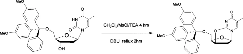 Conventional synthesis route showing protection and activation steps