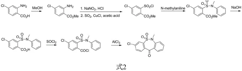 Conventional synthesis route using diazotization and AlCl3
