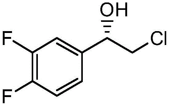 Chemical structure of (S)-2-chloro-1-(3,4-difluorophenyl)ethanol showing the chiral center and difluorophenyl moiety