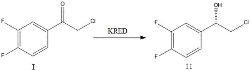Biocatalytic reduction of 2-chloro-1-(3,4-difluorophenyl)ethanone to chiral alcohol using immobilized KRED