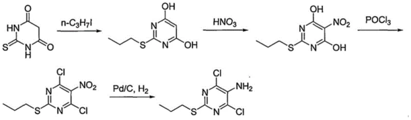 Conventional synthetic route involving hazardous nitration and metal reduction steps