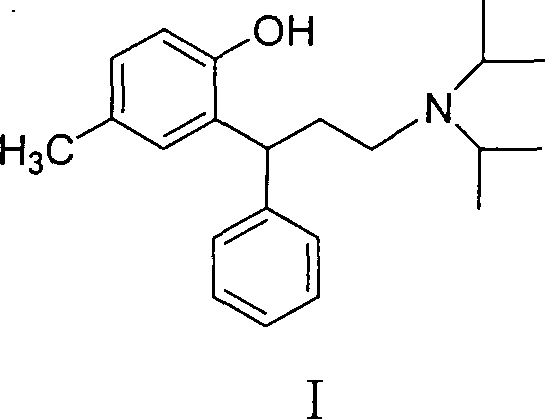 Chemical structure of Tolterodine (Formula I) showing the core pharmacophore