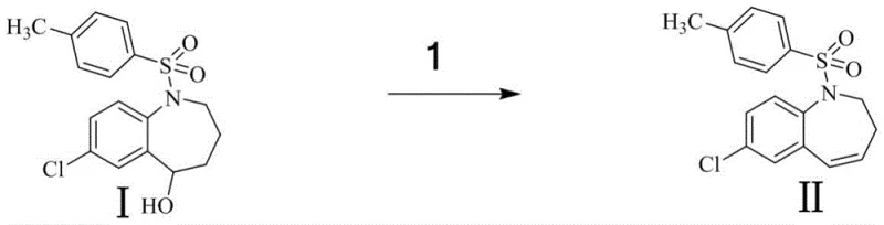 Dehydration of Compound I to Alkene Compound II using acid catalyst