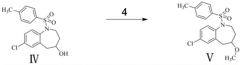 Methylation of Alcohol Compound IV to Ether Compound V