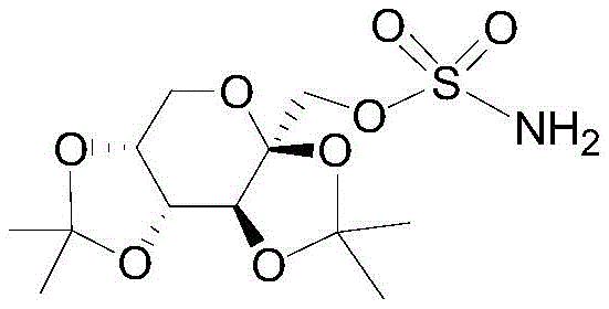 Chemical structure of Topiramate showing the sulfamate and acetonide groups
