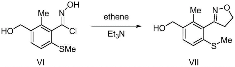 Mechanism of Dipolar Cycloaddition between Formula VI and Ethylene to form Formula VII