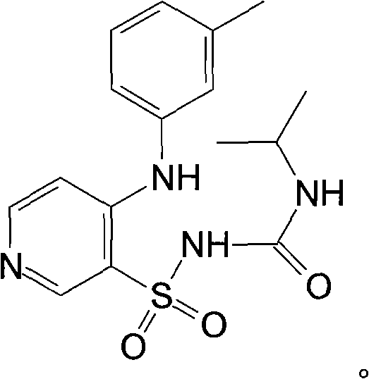 Chemical structure of Torasemide showing the sulfonylurea pyridine core