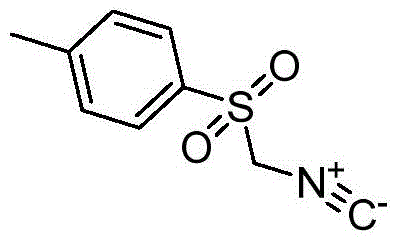 Chemical structure of p-toluenesulfonylmethyl isonitrile showing the tosyl group and isonitrile functionality