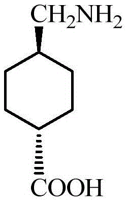 Chemical structure of Tranexamic Acid showing the trans-4-aminomethylcyclohexanecarboxylic acid configuration