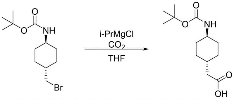 Detailed mechanism of the final Grignard carboxylation step extending the carbon chain to form the acetic acid derivative