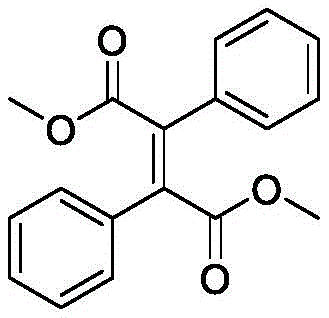 Chemical structure of Dimethyl 2,3-diphenyl fumarate, the core trans-olefin product