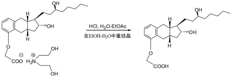 Conversion of Treprostinil Diethanolamine Salt back to free acid