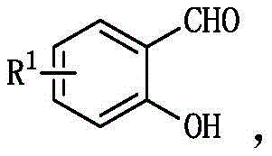 General chemical structure of substituted salicylaldehyde reactants showing variable R1 groups