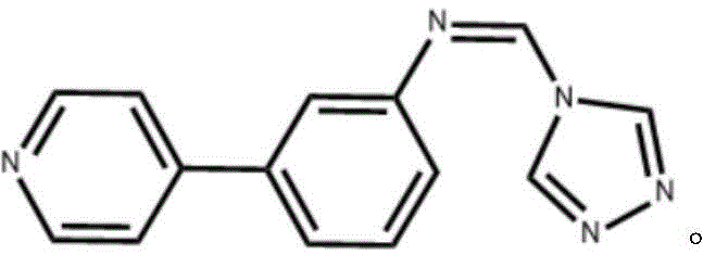 Chemical structure of the target triazole heterocyclic compound (Z)-N-((4H-1,2,4-triazol-4-yl)methylene)-3-(pyridin-4-yl)aniline
