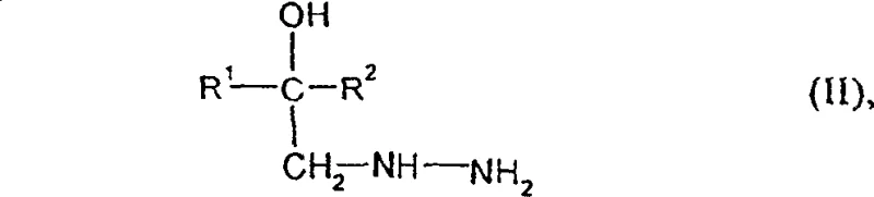 General structure of the hydrazine derivative starting material formula II used in the cyclization reaction
