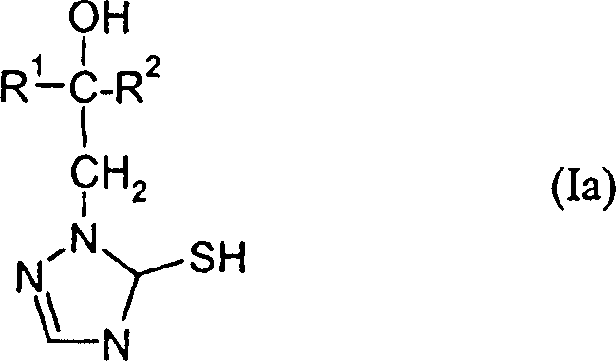 Tautomeric equilibrium between thione and thiol forms of the triazole derivative