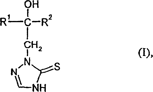 General chemical structure of Formula I triazolinethione derivatives showing variable R groups