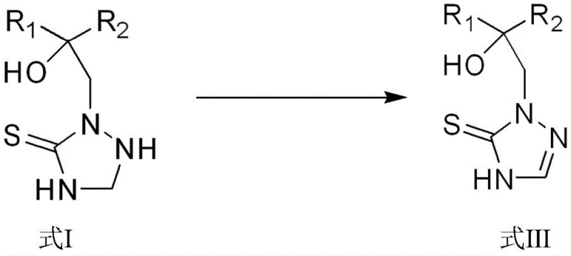 General reaction scheme showing oxidation of Formula I to disulfide Formula II and reduction to Formula III