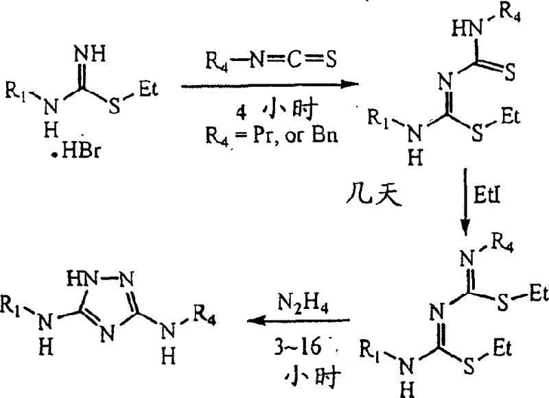 Reaction scheme of the conventional method disclosed in US Patent 3,689,488