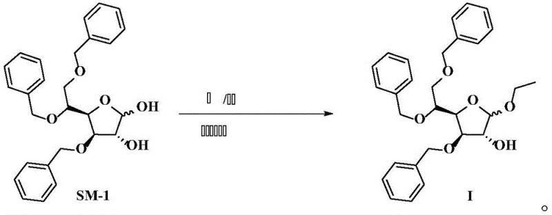 Novel synthetic route for Tribenoside using SM-1, ethanol, base, and triethyl orthoformate