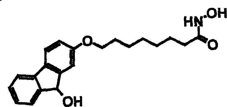 Chemical structure of Example 2, a fluorene-based hydroxamic acid derivative