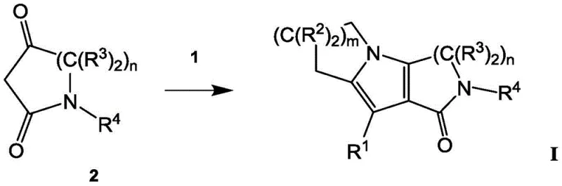 General cyclization reaction scheme forming the tricyclic lactam core
