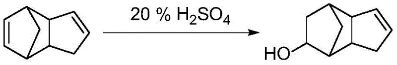 Traditional hydration of dicyclopentadiene using sulfuric acid
