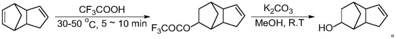 Novel two-step synthesis of tricyclodecenyl alcohol via trifluoroacetate intermediate