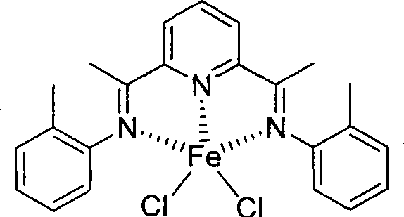 Chemical structure of Iron complex with tridentate pyridine imine ligand containing methyl substituents