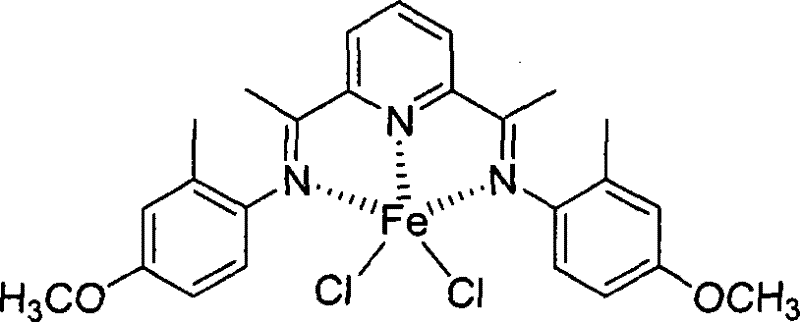 Chemical structure of Iron complex with tridentate pyridine imine ligand containing methoxy substituents
