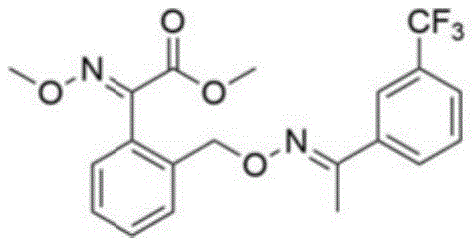 Chemical structure of Trifloxystrobin showing the target molecular framework
