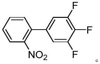 Chemical structure of 3',4',5'-trifluoro-2-nitro-1,1'-biphenyl showing the biphenyl core with trifluoro and nitro substituents