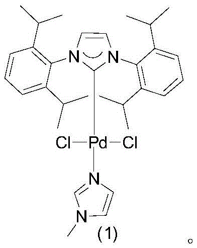 Structure of Catalyst (1), a representative NHC-Pd complex demonstrating high activity and stability