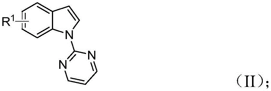 Chemical structure of indole compound showing R¹ substitution pattern