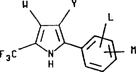 General reaction scheme showing the cyclization of azlactones with alpha-halo-unsaturated compounds to form 2-aryl-5-(trifluoromethyl) pyrroles