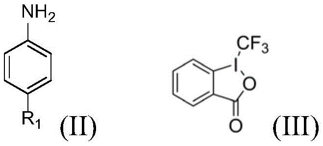 General reaction scheme for the photocatalytic trifluoromethylation of aniline derivatives