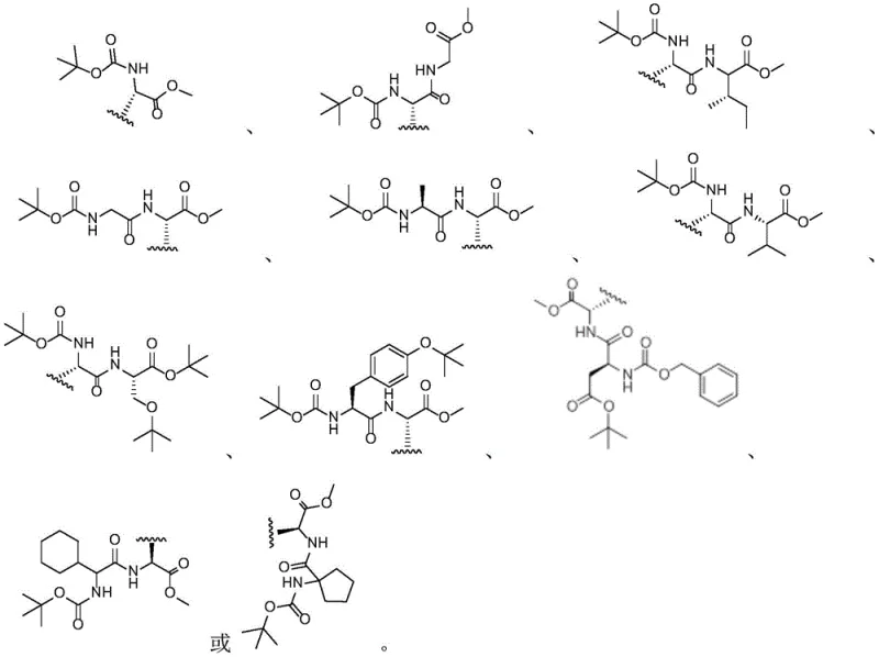 Diverse R1 groups representing various peptide chains compatible with the trifluoromethylation reaction