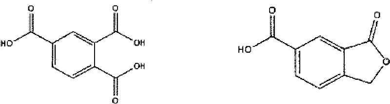 Chemical structures comparing Trimellitic Acid product versus Carboxyphthalide impurity